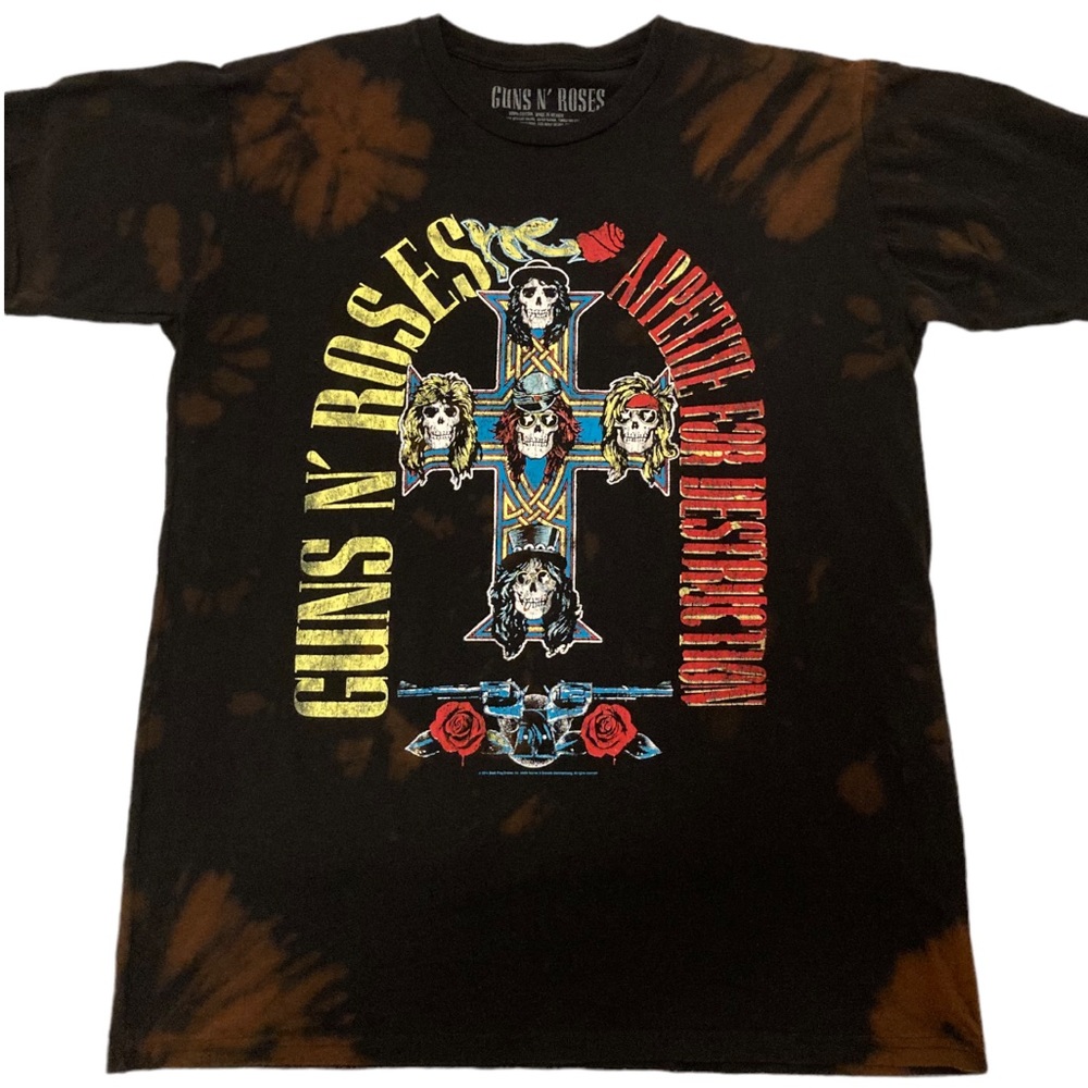 NWOT Unisex Guns N’ Roses Appetite Tie Dye Concert Band T-Shirt Large